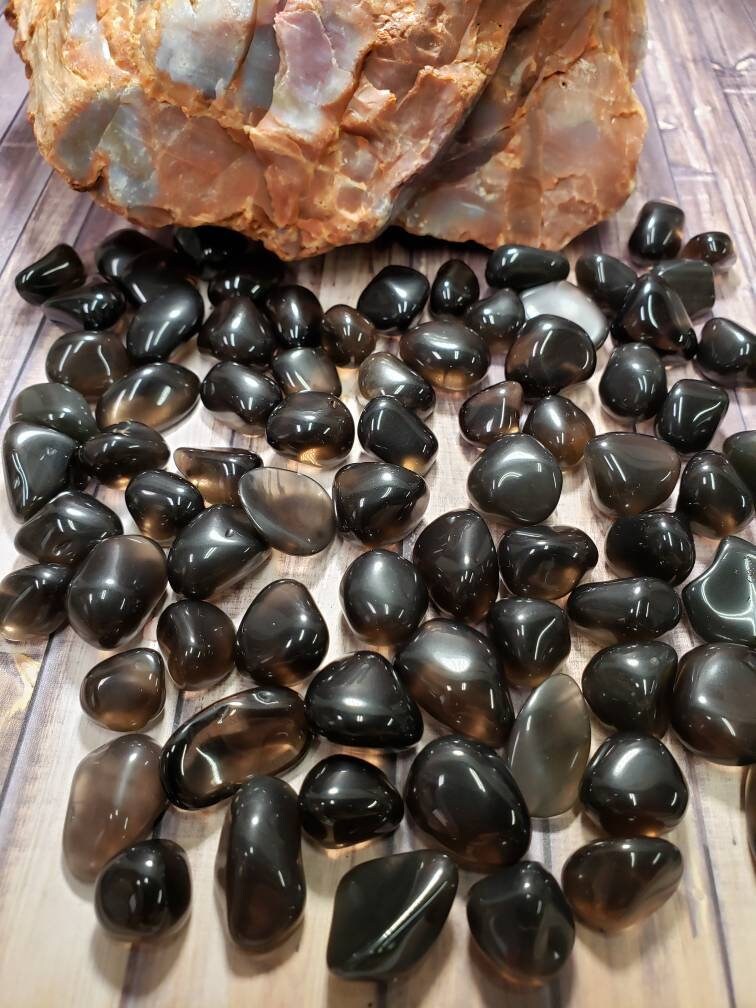 Apache tears-Black obsidian small tumbles