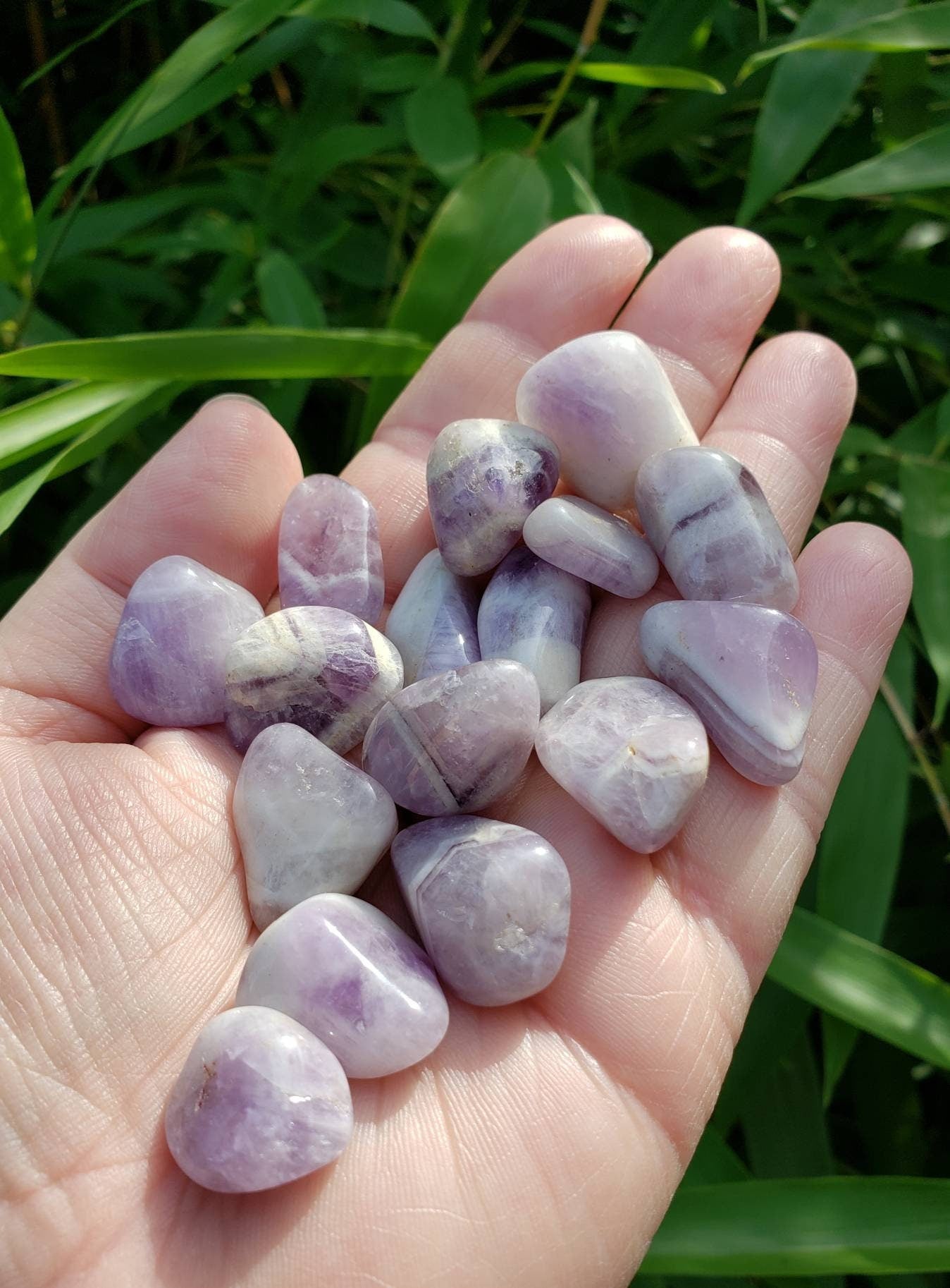 3 ounces of Chevron amethyst tumbles-Amethyst-Amethyst gemstone-Amethyst jewelry-healing crystals and stones-(21-25 tumbles)