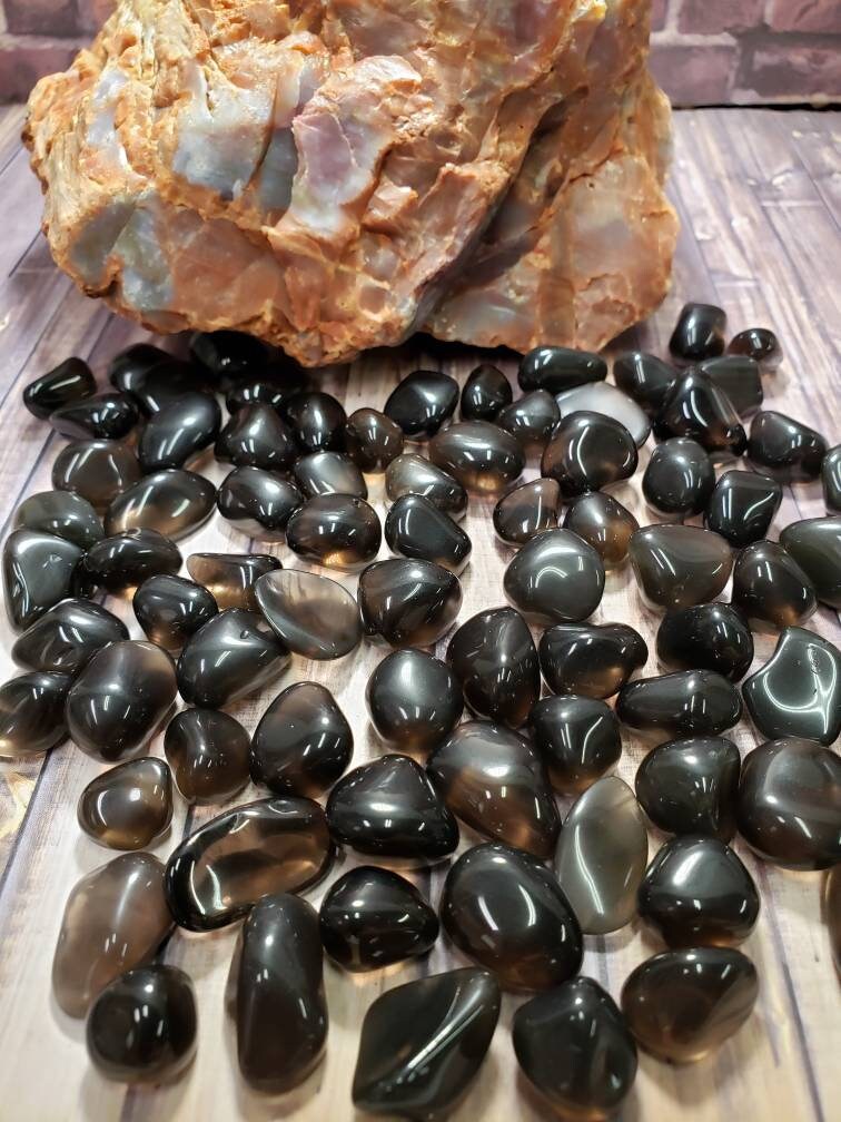 Apache tears-Black obsidian small tumbles