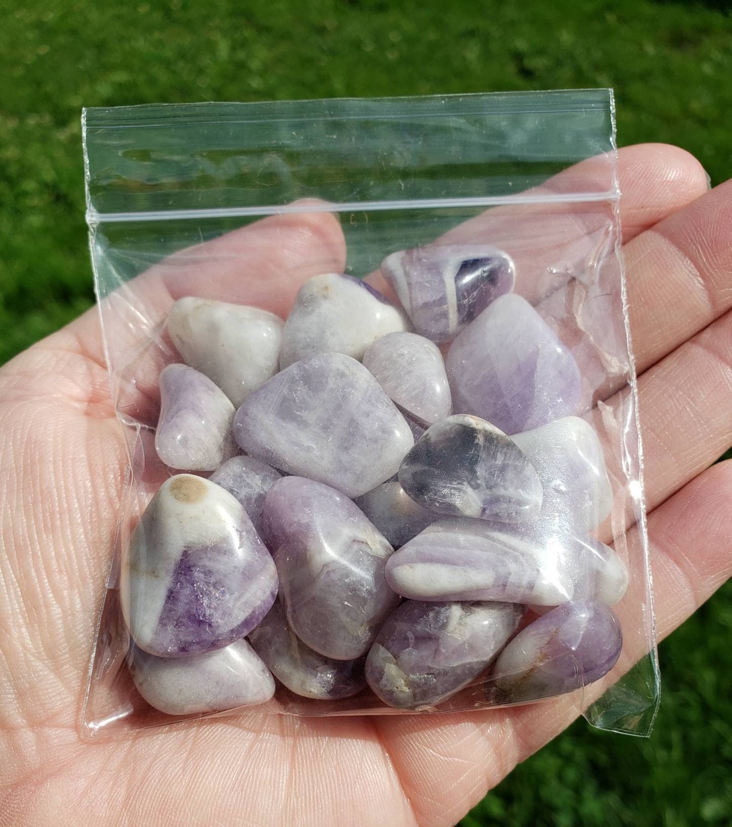 3 ounces of Chevron amethyst tumbles-Amethyst-Amethyst gemstone-Amethyst jewelry-healing crystals and stones-(21-25 tumbles)