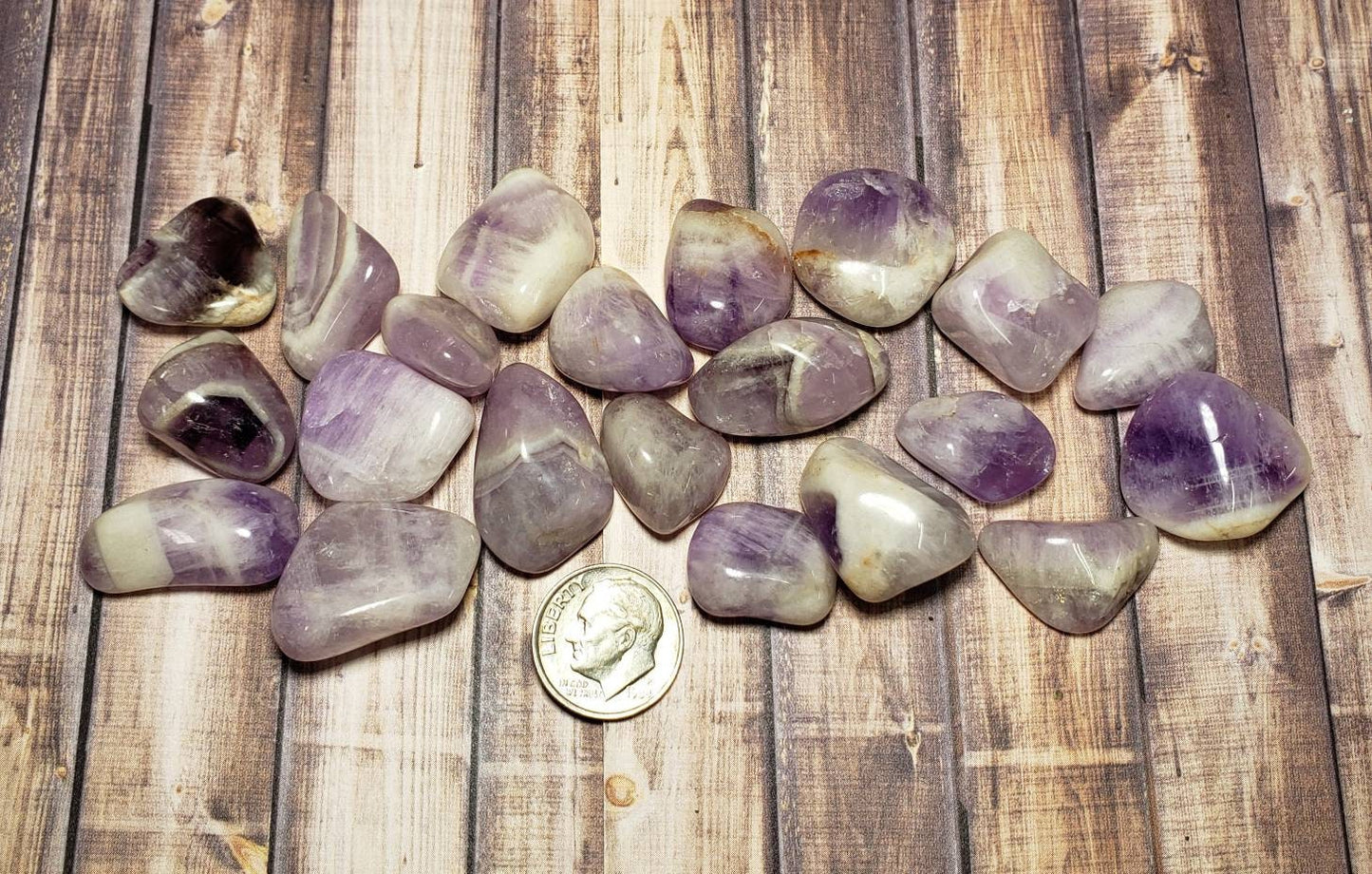 3 ounces of Chevron amethyst tumbles-Amethyst-Amethyst gemstone-Amethyst jewelry-healing crystals and stones-(21-25 tumbles)